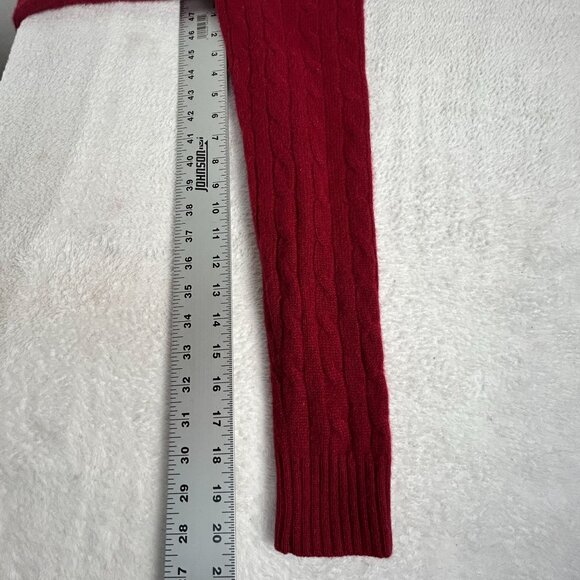 Allen Solly Womens Red Cable Knit Sweater Small 100% 2 Ply Cashmere Crew Neck - Picture 8 of 8